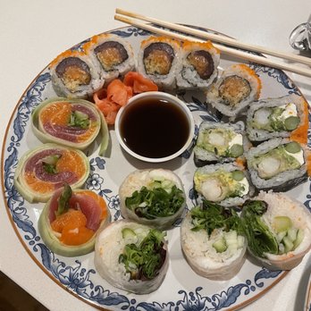 Yoko's - Clockwise, at 12: Yoko special, Super Mexican at 3, Fresh Roll at 6, and Geisha at 9. Yummy. - Japanese Near Me - Tampa, Florida Yoko's - Clockwise, at 12: Yoko special, Super Mexican at 3, Fresh Roll at 6, and Geisha at 9. Yummy. - Japanese Near Me - Tampa, Florida