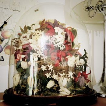 Green & Cate - Victorian Cloche with Handmade Wool Flowers - Estate Liquidation Near Me Green & Cate - Victorian Cloche with Handmade Wool Flowers - Estate Liquidation Near Me
