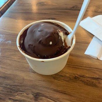 Simons Says Dip This - Vanilla ice cream w a PB core with a bourbon drip - Ice Cream & Frozen Yogurt Near Me - Durham, North Carolina Simons Says Dip This - Vanilla ice cream w a PB core with a bourbon drip - Ice Cream & Frozen Yogurt Near Me - Durham, North Carolina