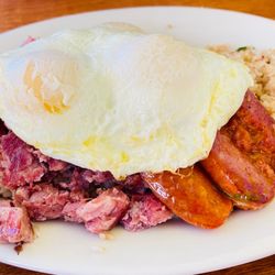 Daddy's City Diner - Filipino breakfast - comes with tocino brisket, langonisa, eggs and fried rice.