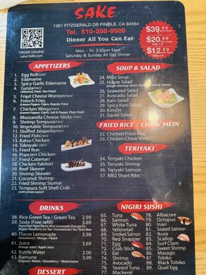 Menu photo 2 Sake Pinole, CA