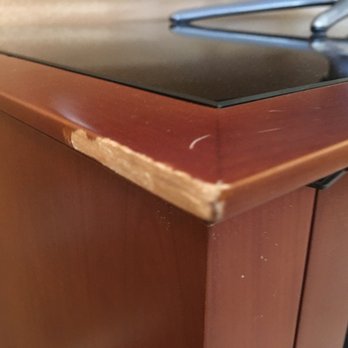 Customer Claim Service - Before (obviously!) Left corner damage. - Furniture Repair Near Me - Phoenix, Arizona Customer Claim Service - Before (obviously!) Left corner damage. - Furniture Repair Near Me - Phoenix, Arizona