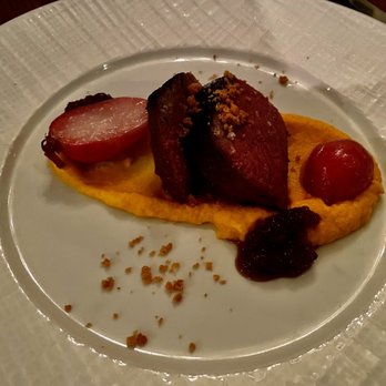 The Painted Lady - Bison NY steak on creamy carrot purée - New American Near Me - Newberg, Oregon The Painted Lady - Bison NY steak on creamy carrot purée - New American Near Me - Newberg, Oregon