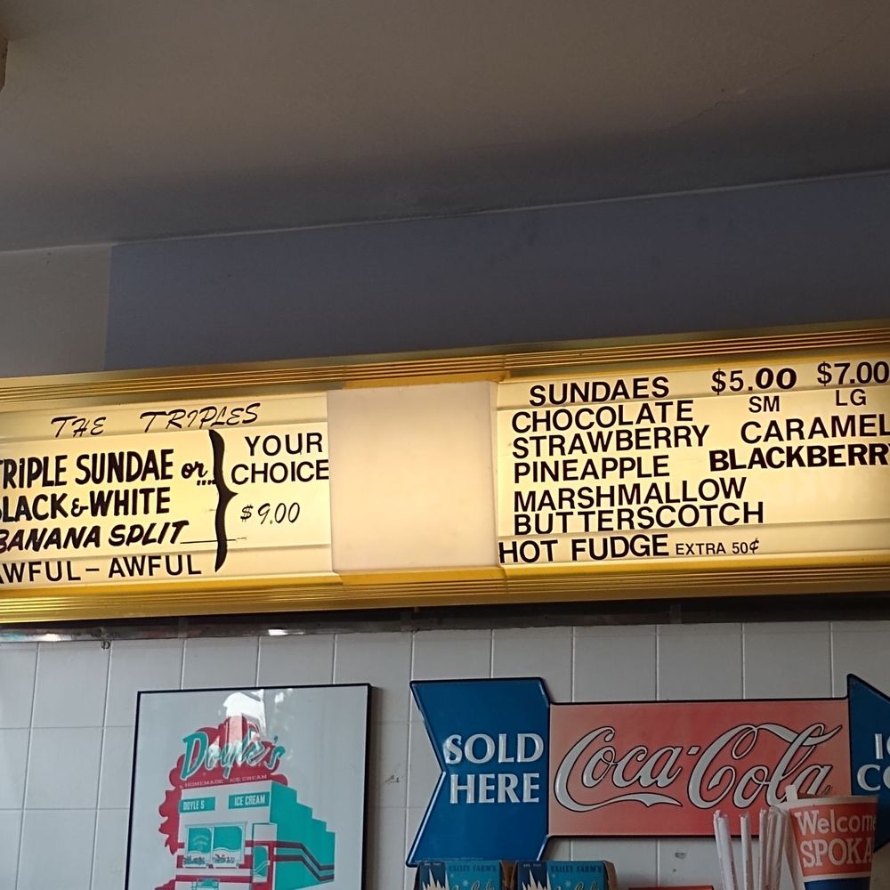 Doyle's Ice Cream Parlor - menu - Ice Cream & Frozen Yogurt Near Me - Spokane, Washington Doyle's Ice Cream Parlor - menu - Ice Cream & Frozen Yogurt Near Me - Spokane, Washington