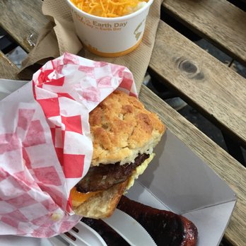 Biscuit Bitch - Sausage bitchwich with a hot link and cheddar grits. - Breakfast & Brunch Near Me - Seattle, Washington Biscuit Bitch - Sausage bitchwich with a hot link and cheddar grits. - Breakfast & Brunch Near Me - Seattle, Washington