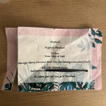 Plantlush - Beware, if your gift card looks like this then the owner won't redeem it. - Nurseries & Gardening Near Me - San Jose, California Plantlush - Beware, if your gift card looks like this then the owner won't redeem it. - Nurseries & Gardening Near Me - San Jose, California