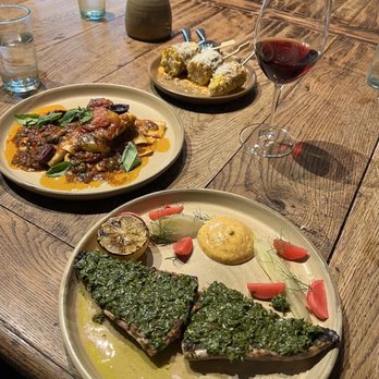 Amano - Chargrilled Kahawai, radish, sumac and chilli, Handkerchief pasta with tomatoes, olives and basil, and sweet corn - Bakeries Near Me - Britomart, AUK
