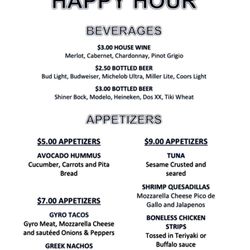 Kritikos Grill - Happy hour menu