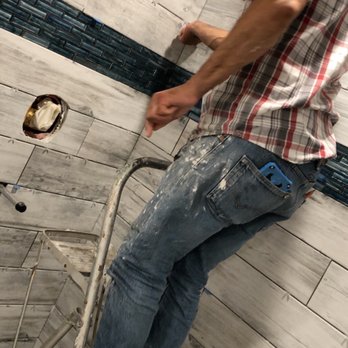 Olmos Tile Service - My old man and I working in this shower - Tiling Near Me Olmos Tile Service - My old man and I working in this shower - Tiling Near Me