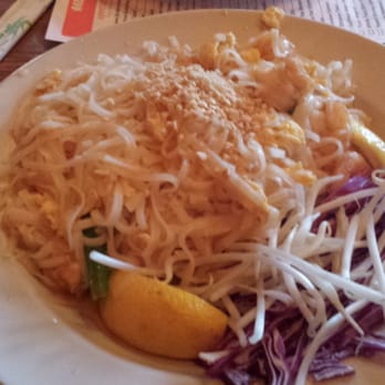 Red Bowl - Shrimp Pad Thai - Asian Fusion Near Me - Fort Mill, South Carolina