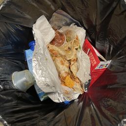 Burrito thrown directly in the trash Burrito thrown directly in the trash