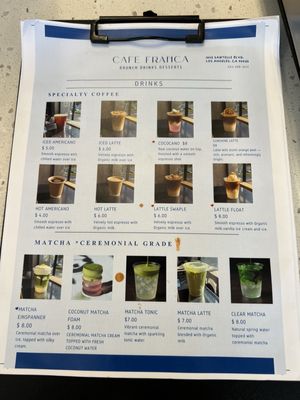 Menu photo 8 Cafe Franca Los Angeles, CA