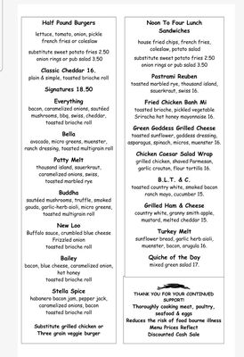 Menu photo 1 Black Rabbit Bar & Grille Lakeville, CT