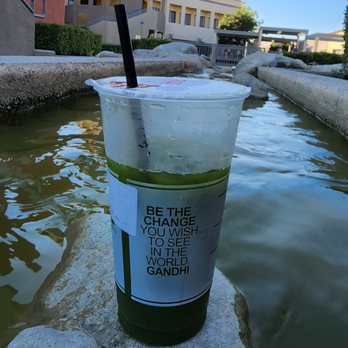 7 Leaves Cafe - Matcha Green Tea is the color of the nearby water, but it tastes good. - Coffee & Tea Near Me - Irvine, California 7 Leaves Cafe - Matcha Green Tea is the color of the nearby water, but it tastes good. - Coffee & Tea Near Me - Irvine, California