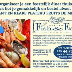 Fish & Eat - Plateaus fruits de mer, kant en klaar op te halen bij Fish & Eat! Lief prijsje en een fles wijn erbovenop, succes gegarandeerd!
