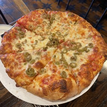 Town Hall Pizza - Cheese with green olives. What else would you want? - Pizza Near Me - Berrien Springs, Michigan Town Hall Pizza - Cheese with green olives. What else would you want? - Pizza Near Me - Berrien Springs, Michigan