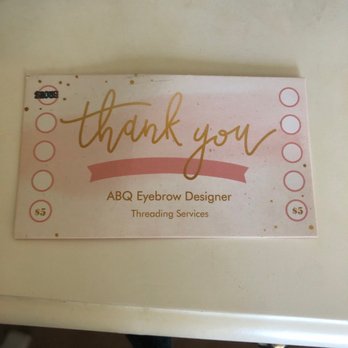 ABQ Eyebrow Designer - Stamp card - Eyebrow Services Near Me - Albuquerque, New Mexico