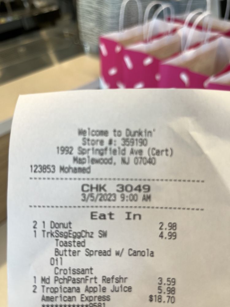 DUNKIN’ Updated September 2024 1992 Springfield Ave, Maplewood, New