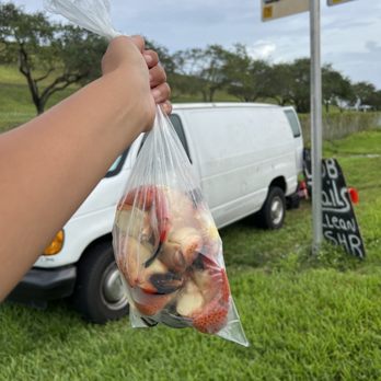 Seafood Guy In White Van - a bag of food - Street Vendors Near Me Seafood Guy In White Van - a bag of food - Street Vendors Near Me