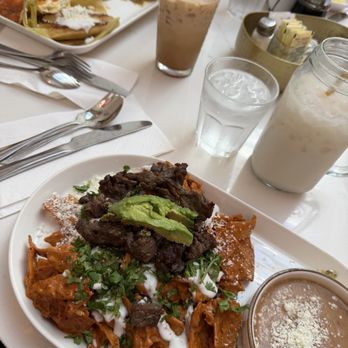 Cocina 35 - Build your own CHILAQUILES (Chipotle sauce with carne asada) - Mexican Near Me - San Diego, California