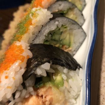 Tsuru Sushi - Didn't care for this tsuru maki roll with the cooked salmon - Japanese Near Me - San Leandro, California Tsuru Sushi - Didn't care for this tsuru maki roll with the cooked salmon - Japanese Near Me - San Leandro, California