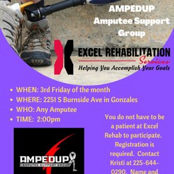 Excel Rehabilitation Services - Amputee Support Group flyer