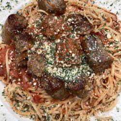 Anna Maries Winery & Cafe - Spaghetti marinara spicy sausage and meatballs