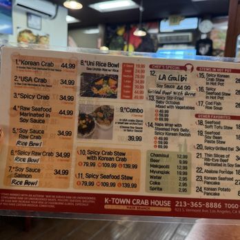 Crab House - menu (July 2026) - Korean Near Me - Los Angeles, California