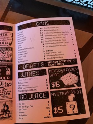 Menu photo 2 Cobra Arcade Bar Phoenix, AZ