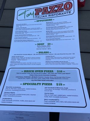 Menu photo 2 Tony Pazzo Mt. Airy, MD Menu photo 2 Tony Pazzo Mt. Airy, MD