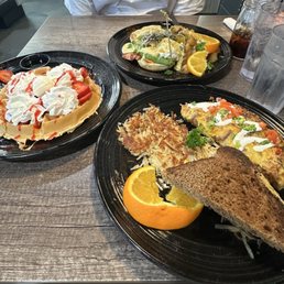Strawberry Waffle, Folsom Omelet, Smoked Salmon Benedict
