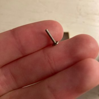 Trend Kill - The earring that fell out. See the flat part? That's supposed to screw in. It fell out because the opal popped clean off. -5/10 - Piercing Near Me - Redmond, Oregon Trend Kill - The earring that fell out. See the flat part? That's supposed to screw in. It fell out because the opal popped clean off. -5/10 - Piercing Near Me - Redmond, Oregon