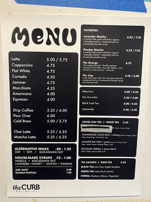 Menu photo 1 The Curb Kaimuki Honolulu, HI Menu photo 1 The Curb Kaimuki Honolulu, HI