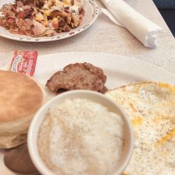 Pastries A Go Go - Southern breakfast (front) potato hash (back)