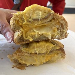 Durian salted egg croissant (4/5) Croissant was meh but the filling was DELISH