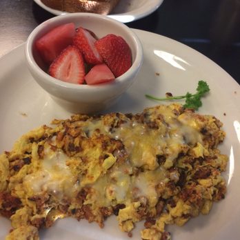 Eggs N Things - Chorizo & eggs served with corn tortillas and choice of fruits. (I enjoyed it) - Breakfast & Brunch Near Me - Valencia, California Eggs N Things - Chorizo & eggs served with corn tortillas and choice of fruits. (I enjoyed it) - Breakfast & Brunch Near Me - Valencia, California