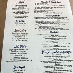 Royal Grille - Breakfast menu