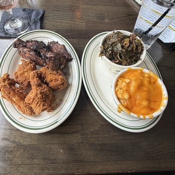Taste Kitchen Bar - Parmesan wings and jerk wings  Collard greens  Macaroni and cheese - Breakfast & Brunch Near Me - Houston, Texas