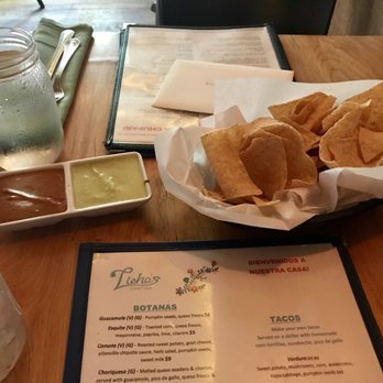 Licha's Cantina - Chips and two sauces. - Bars Near Me - Austin, Texas Licha's Cantina - Chips and two sauces. - Bars Near Me - Austin, Texas
