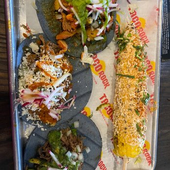 Taco Rock - Elote's and tacos one was lamb can't remember the other two could be pork - Tacos Near Me - Alexandria, Virginia Taco Rock - Elote's and tacos one was lamb can't remember the other two could be pork - Tacos Near Me - Alexandria, Virginia