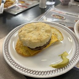 Sausage Egg and Cheese Sandwich on Biscuit
