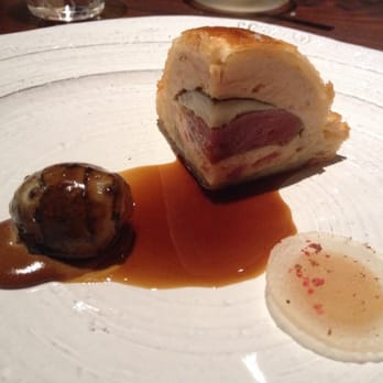 Saison - Wood Pigeon Tourte, sunchoke & sunflower seed butter, coffee beans - New American Near Me - San Francisco, California Saison - Wood Pigeon Tourte, sunchoke & sunflower seed butter, coffee beans - New American Near Me - San Francisco, California