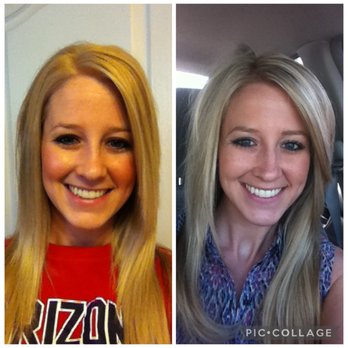 Shear Organic Extensions & Color Studio - My hair before and after my first session with Heather 15 years ago. - Hair Stylists Near Me - Gilbert, Arizona Shear Organic Extensions & Color Studio - My hair before and after my first session with Heather 15 years ago. - Hair Stylists Near Me - Gilbert, Arizona