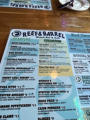 Menu photo 1 Reef and Barrel Manasquan, NJ