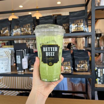 Better Buzz Coffee Miramar - Iced Match Latte with Coconut milk - Coffee & Tea Near Me - San Diego, California