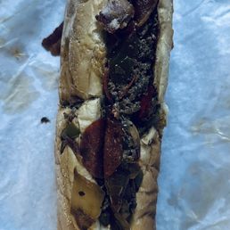 Large Steak and Cheese - Cooked Onion - Cooked Peppers - Light Ketchup and Mayonnaise - Pepperoni - Becon - Mushroom Large Steak and Cheese - Cooked Onion - Cooked Peppers - Light Ketchup and Mayonnaise - Pepperoni - Becon - Mushroom