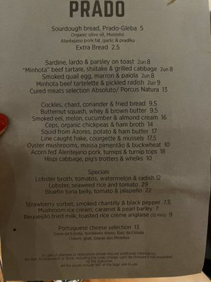 Menu photo 4 Prado Restaurante Lisbon, 11