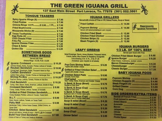 Menu photo 3 The Green Iguana Grill Port Lavaca, TX Menu photo 3 The Green Iguana Grill Port Lavaca, TX
