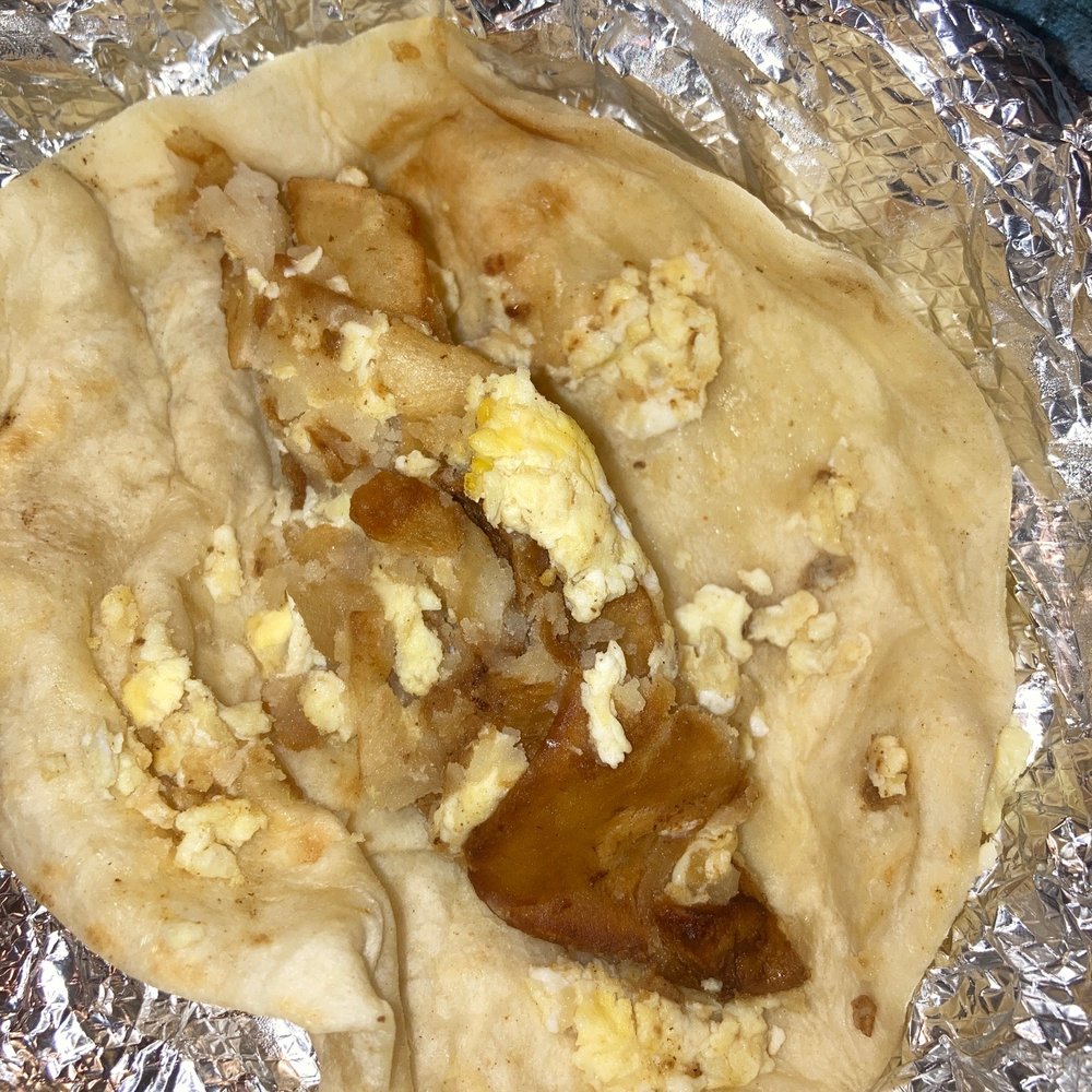 Egg & Potato Breakfast taco with barely any egg Egg & Potato Breakfast taco with barely any egg