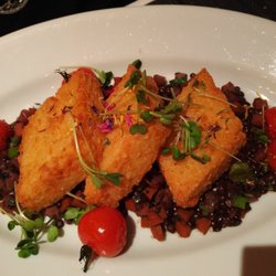 Restaurant zum Grünen Glas - Risotto slices with cheese and wine lentils